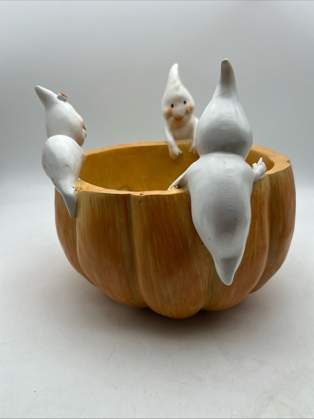 Toil and Trouble Halloween Jack O Lantern Pumpkin Candy Bowl Ghost Trio 8”x10” - Picture 9 of 13
